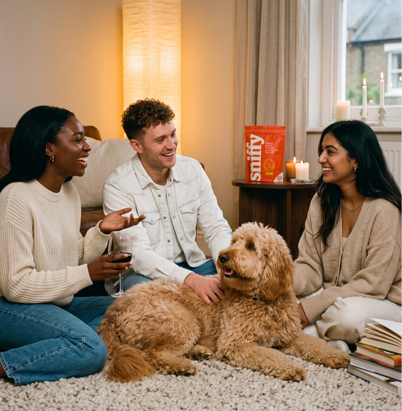 An evening at home with a settled dog